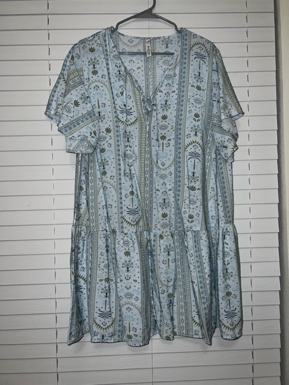 Torrid Belle Isle Light Blue Tropical Print Dress - Size 0 - Picture 2 of 7